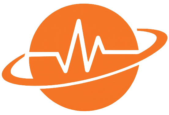 orange saturn/ titan planet with a pulse going through it